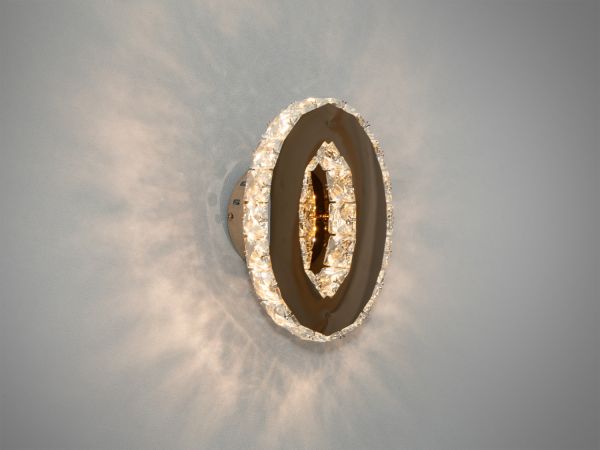 Чарівний настінний кришталевий LED світильник, 6W, золото
