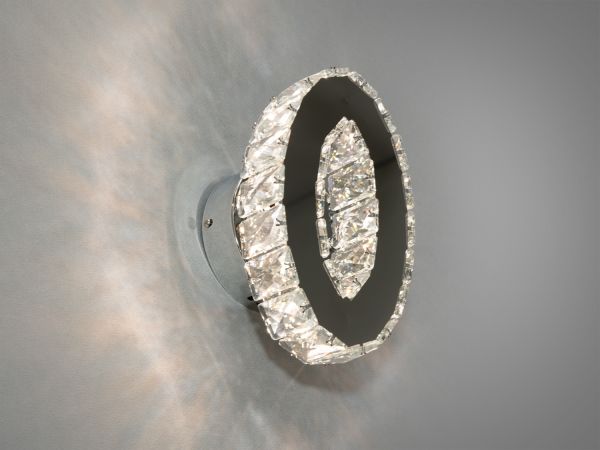Чарівний настінний кришталевий LED світильник, 6W, хром