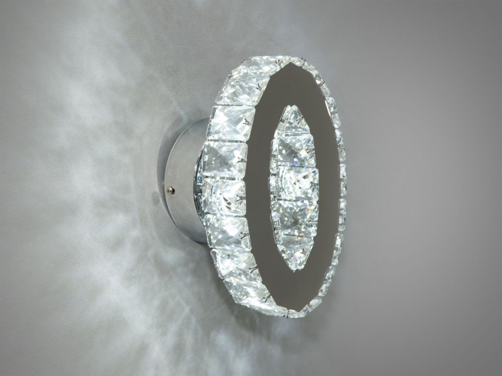 Чарівний настінний кришталевий LED світильник, 6W, хром