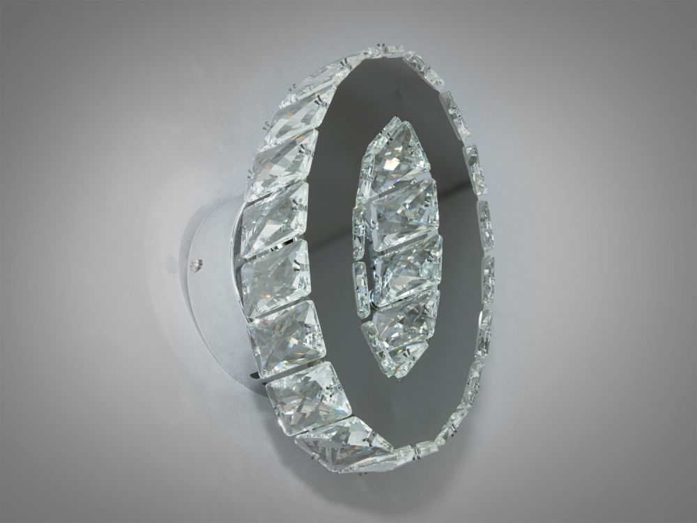 Чарівний настінний кришталевий LED світильник, 6W, хром