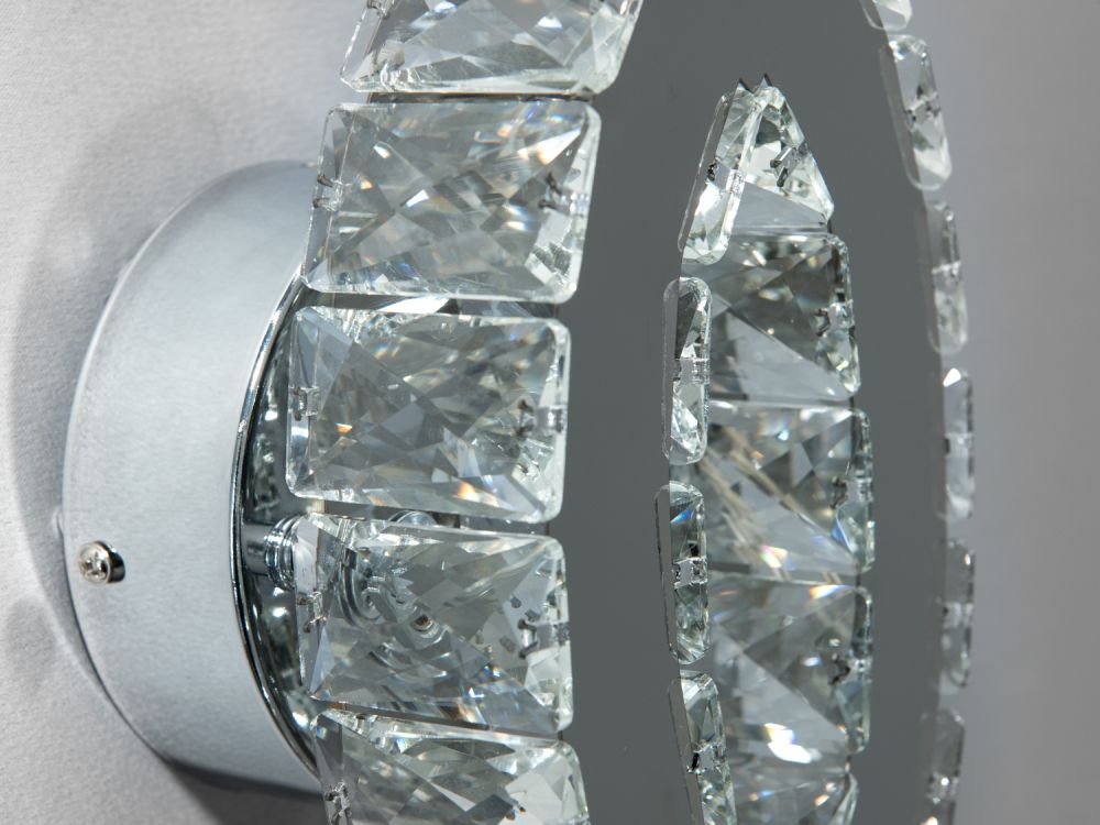 Чарівний настінний кришталевий LED світильник, 6W, хром