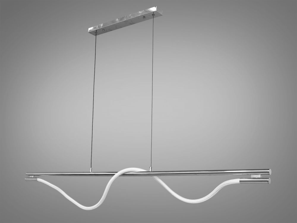 Сучасна лінійна світлодіодна люстра "Шланг", 20 Вт, сірий хром