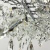 Видовжена срібна люстра DIAMINA з кришталевим камінням 120 см