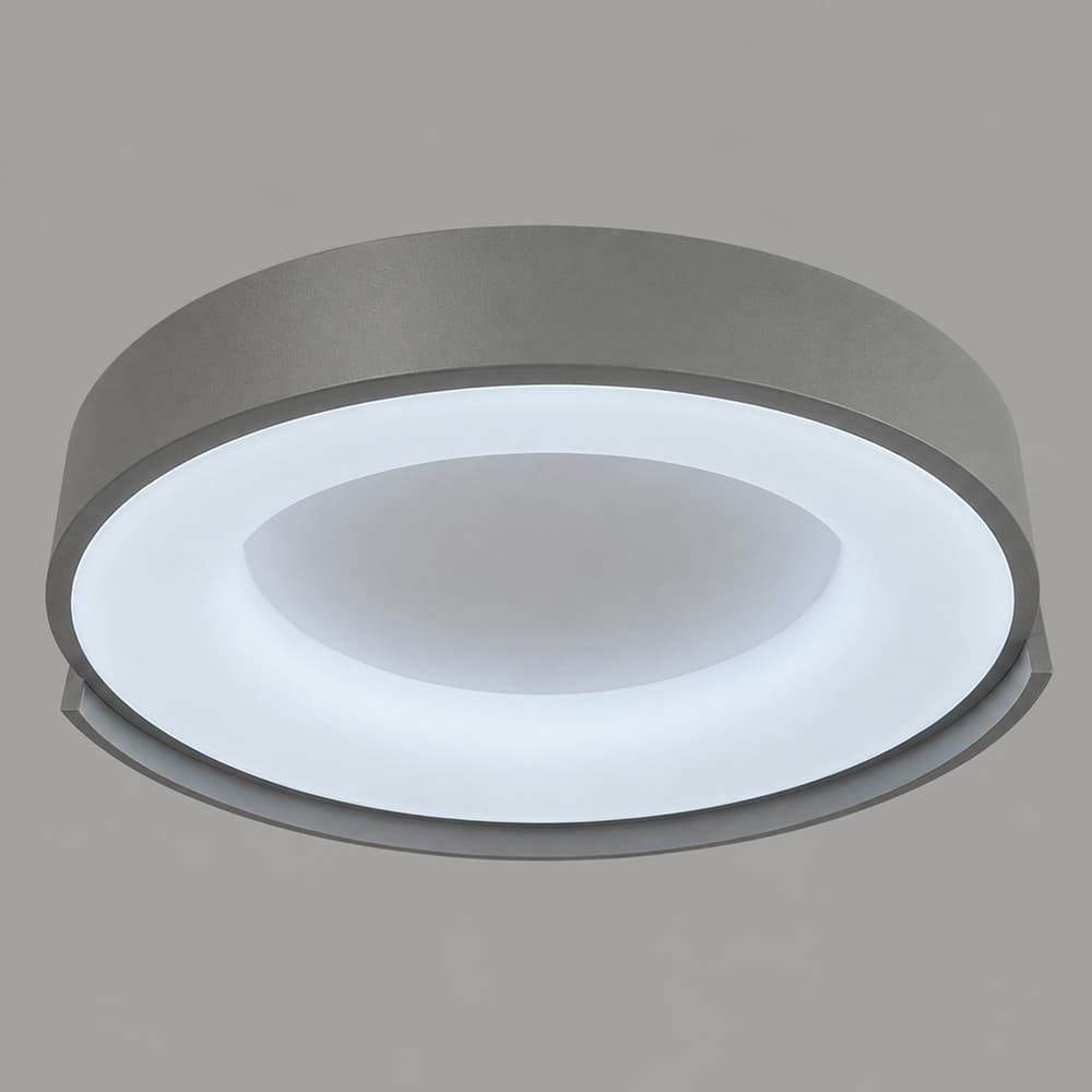 Стельовий LED-світильник у сірому корпусі на три режими Ø50х12 см 1906C-500 Grey