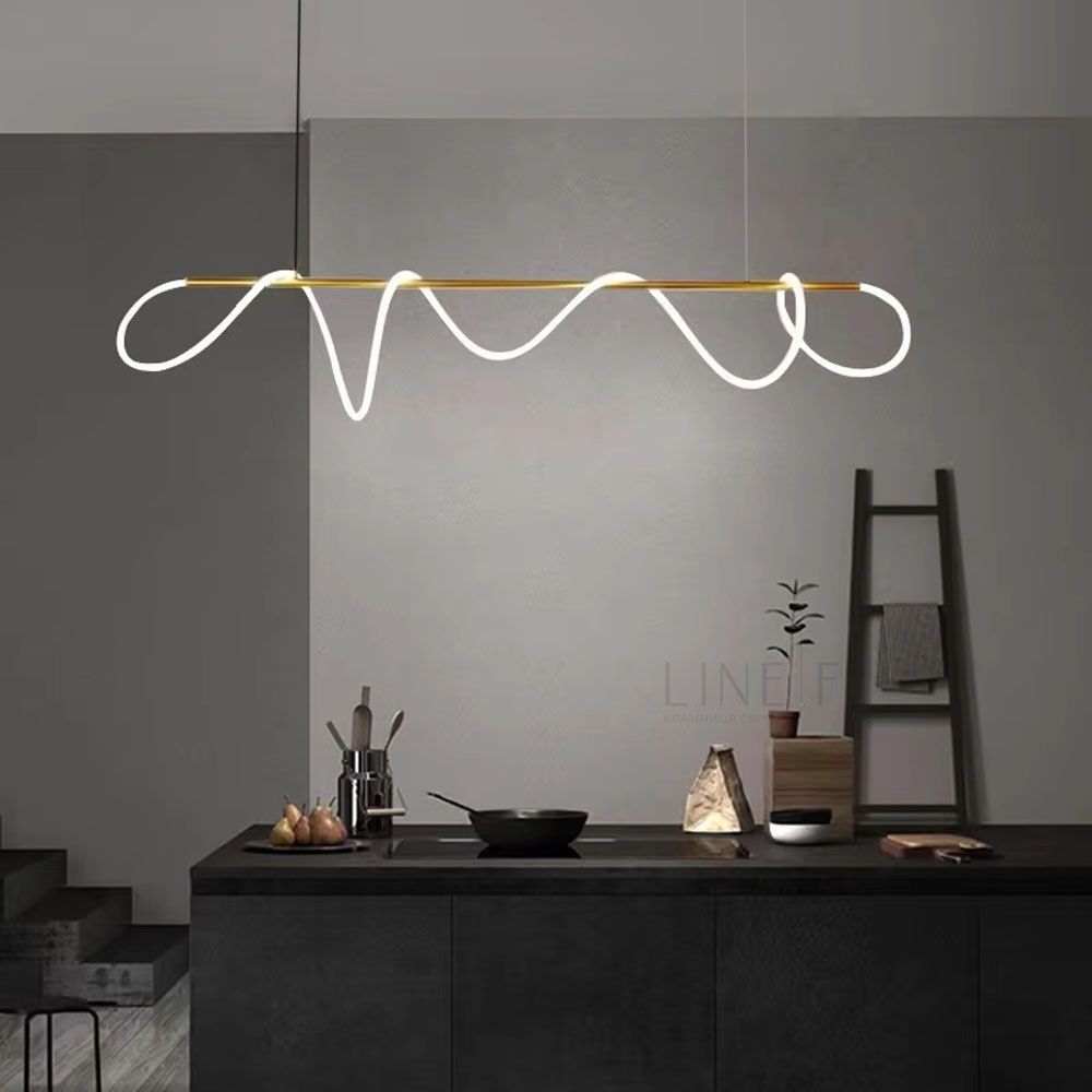 Латунна видовжена люстра з гнучкою LED стрічкою 170 см Y 410-1500 AB