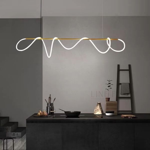 Латунна видовжена люстра з гнучкою LED стрічкою 170 см Y 410-1500 AB