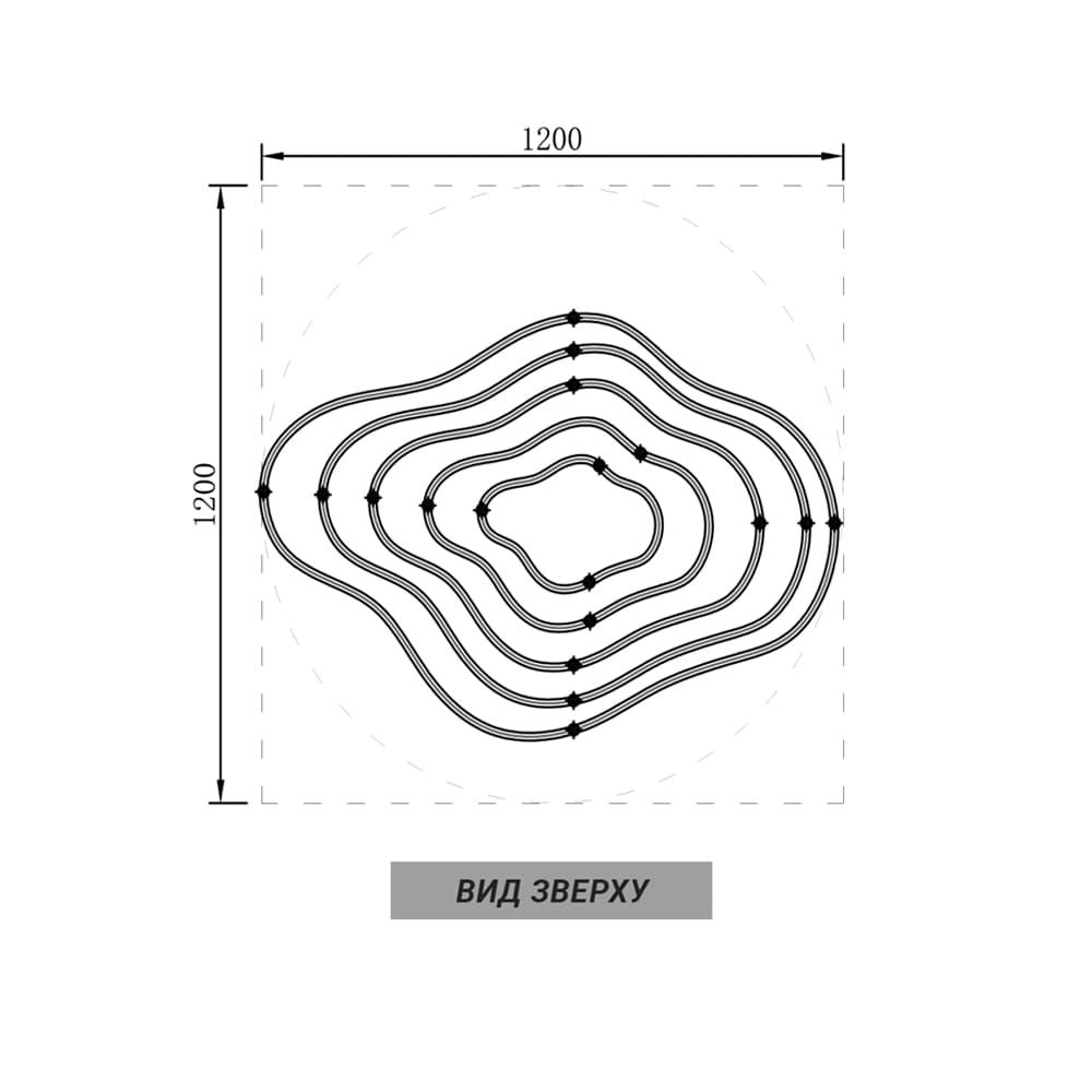 Незвичайна та ефектна чорна люстра на 5 ярусів Ø 120 см PCL006-120*100*80*60*40 BK