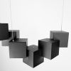 Сучасна геометрична люстра CUBE у чорному корпусі