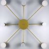 Стельовий LED світильник золотистого кольору на 8 джерел освітлення
