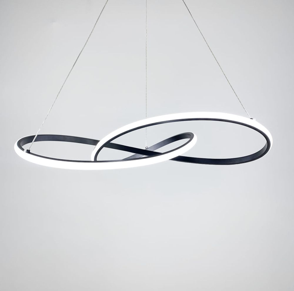Підвісна LED люстра в 3-х діаметрах SG12 BK 80 см