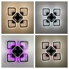 Стельова чорна люстра LED на 4+1 ріжки-квадрати A 2400/4+1S RGB BK BK