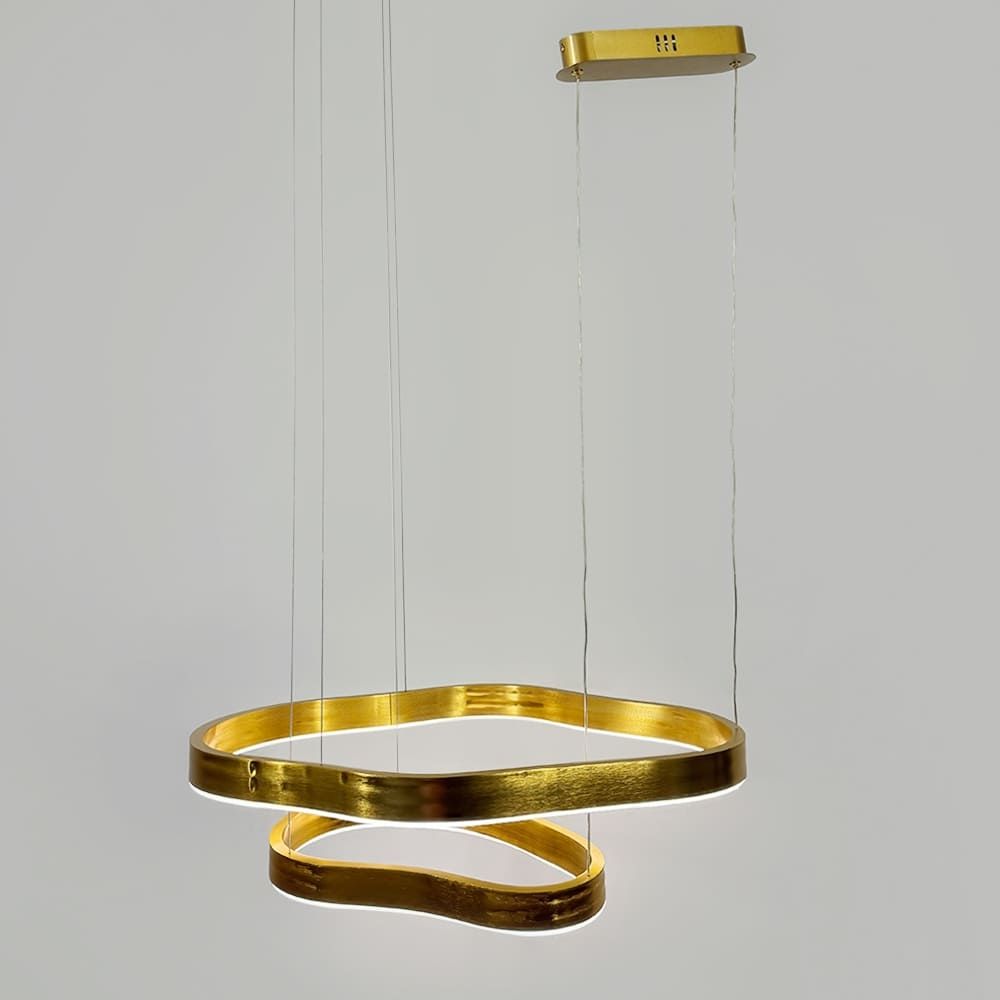 Незвичайна та ефектна золота люстра на 2 яруси Ø 80 см PCL006-1000*800 PGD