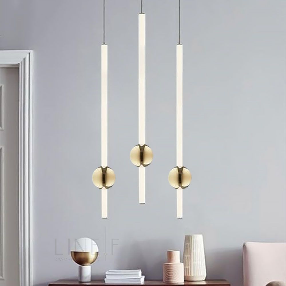 Led світильник у вертикальній формі 90 см із латунною кулькою YG 517A/900 VL AB
