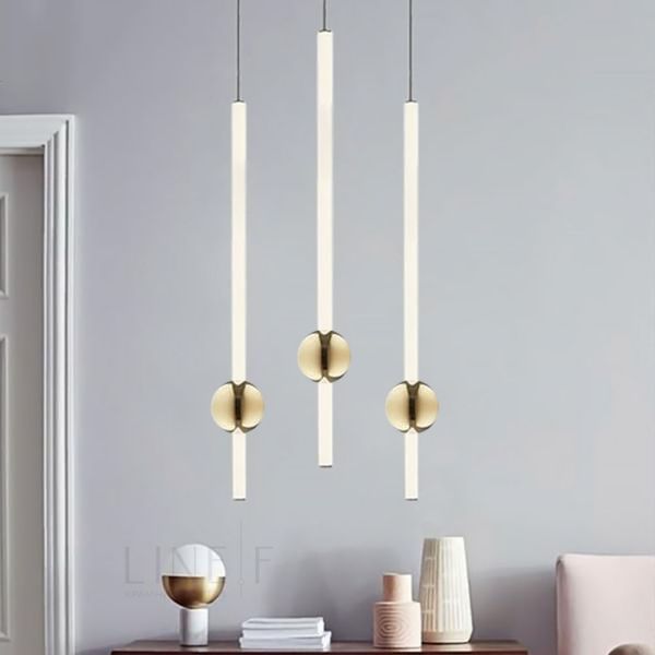 Led світильник у вертикальній формі 90 см із латунною кулькою YG 517A/900 VL AB