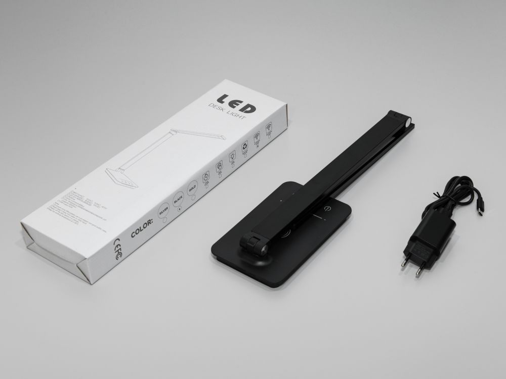Настільна світлодіодна лампа A5508BK wireless charge  14W чорний на 2 джерела освітлення