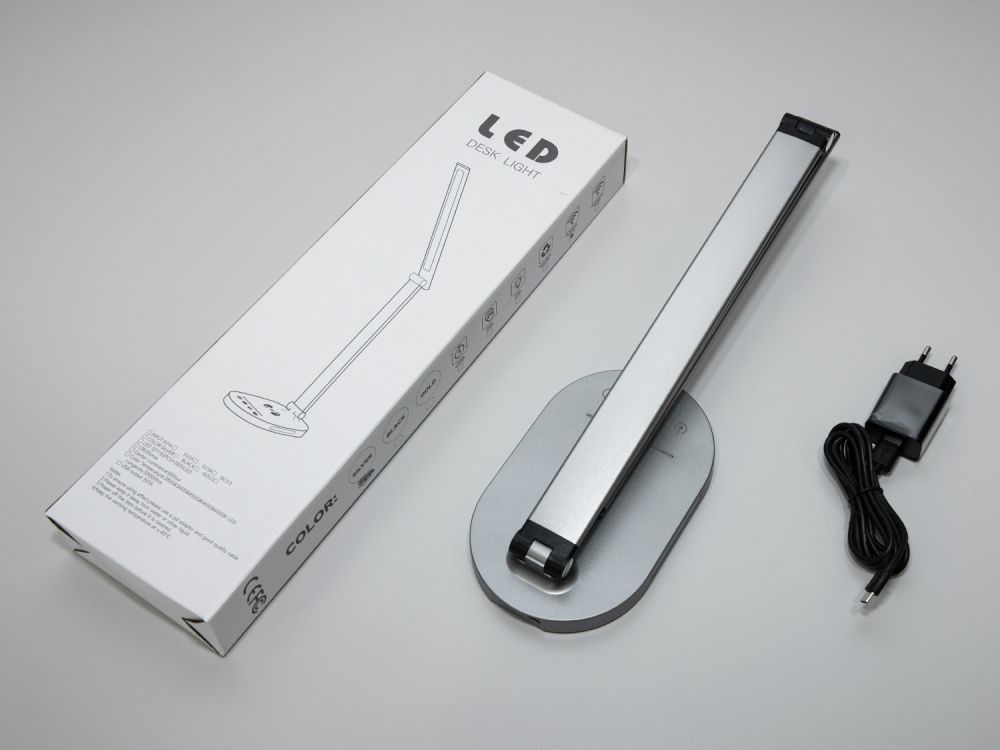 Настільна світлодіодна лампа A5503GR wireless charge  6W сірий