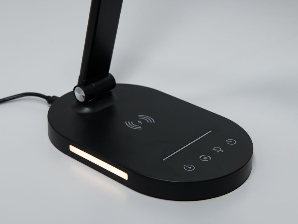 Настільна світлодіодна лампа A5508BK wireless charge  14W чорний на 2 джерела освітлення