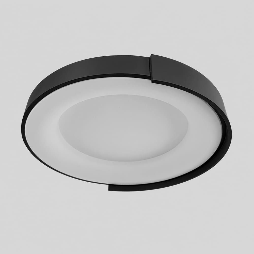 Стельовий LED-світильник у чорному корпусі на три режими Ø62х12 см 1906C-620 BK