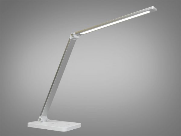 Настільна світлодіодна лампа A855SL wireless charge 5W хром сатин