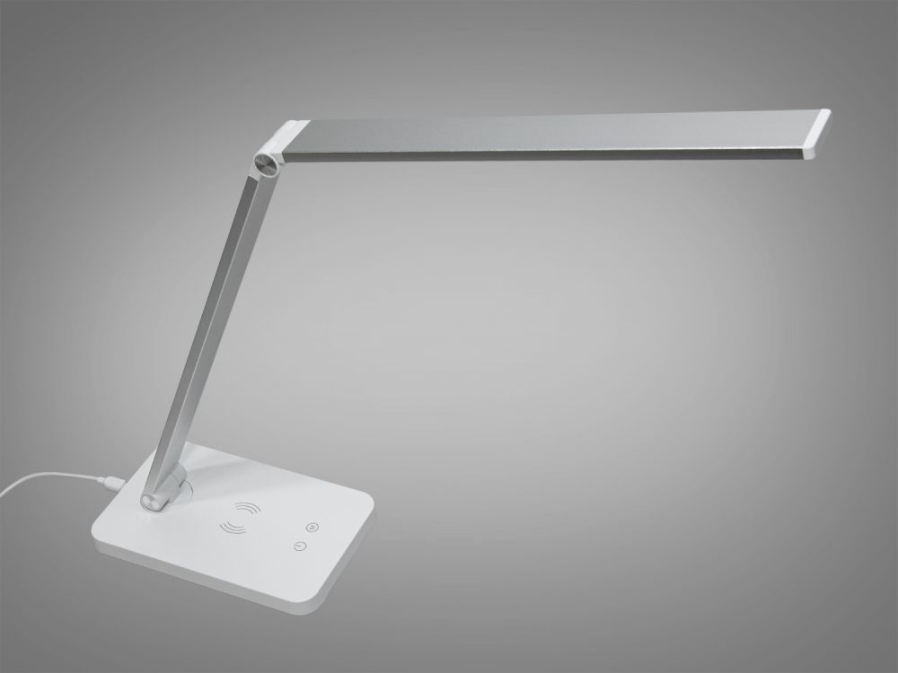 Настільна світлодіодна лампа A855SL wireless charge 5W хром сатин