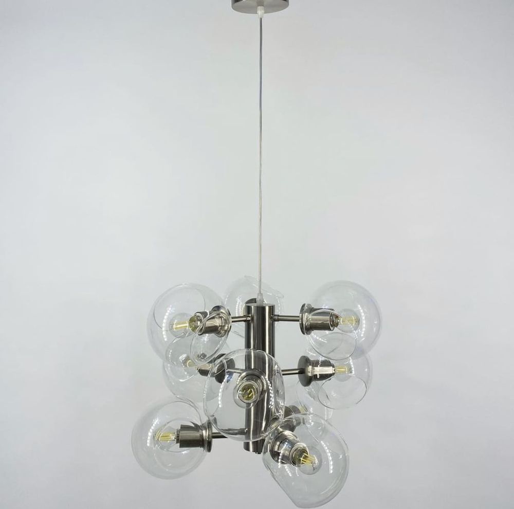 Ексклюзивна люстра в трендовому кольорі корпусу Satin Nickel
