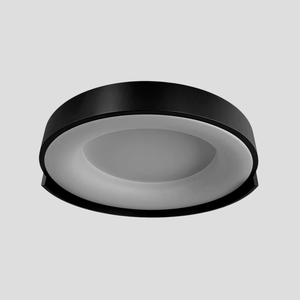 Стельовий LED-світильник у чорному корпусі на три режими Ø50х12 см 1906C-500 BK