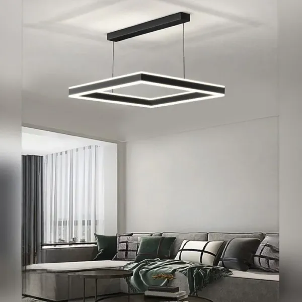 Люстра підвісна чорна світлодіодна з пультом STELLA 100W BLACK