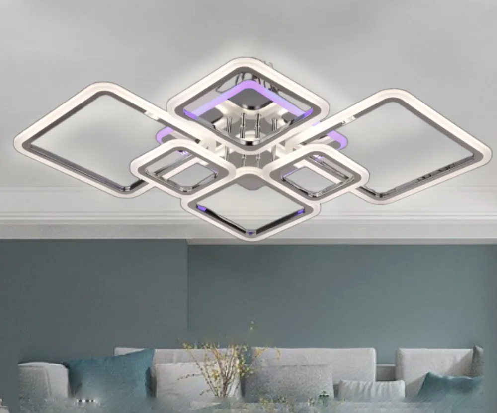 Люстра світлодіодна з пультом та додатком для телефону OVAL RGB 120W хром