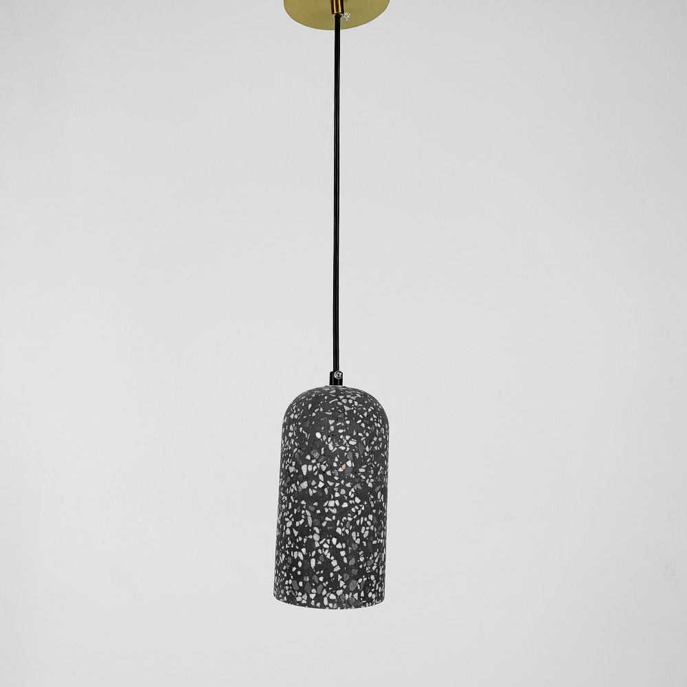 Підвісний чорний бетонний світильник TERRAZZO DOME MJ 166/1 BK