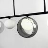 Видовжений світильник із 5-ма білими плафонами у чорному корпусі 110 см