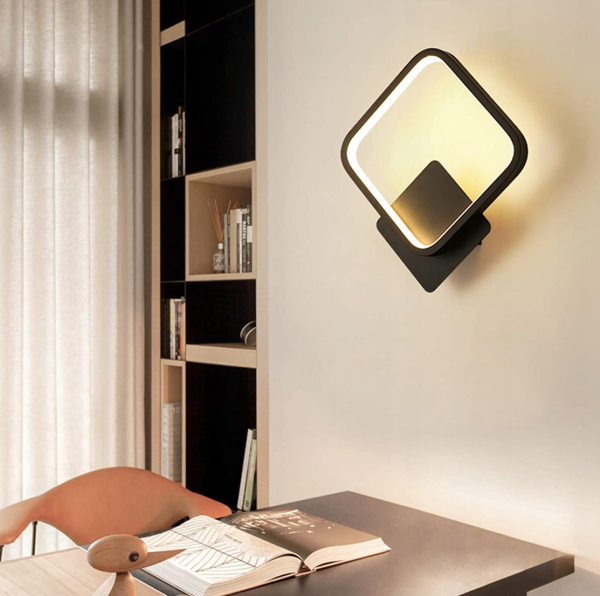 Світильник квадратний LED настінний, бра QUADRO 21W S чорний