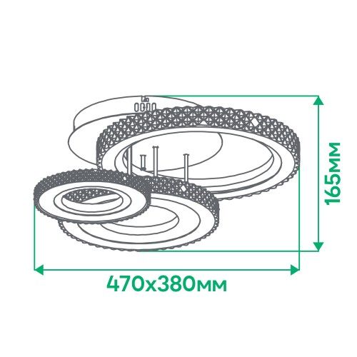 Світлодіодна люстра AL6163-1ARD VIVID 35Вт 5000К IP20 коло