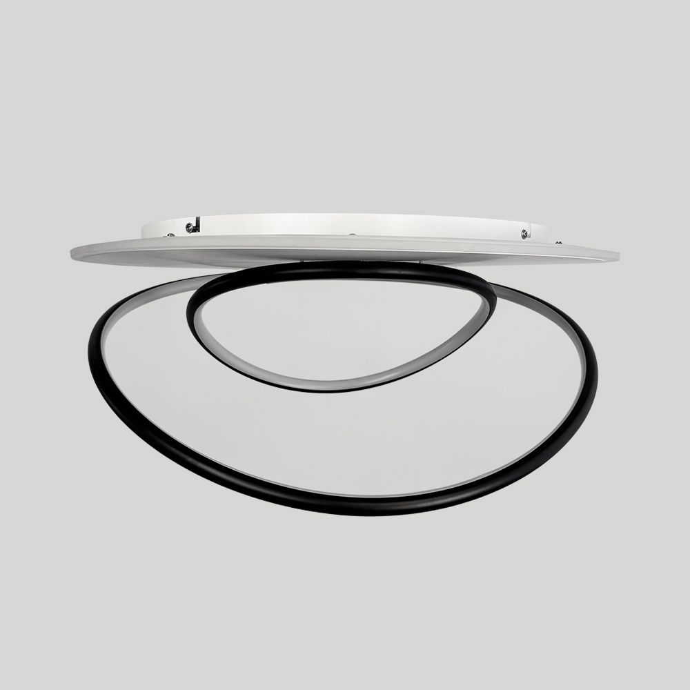 Сучасна стельова LED-люстра у біло-чорному корпусі Ø50х20 см MJ58-500