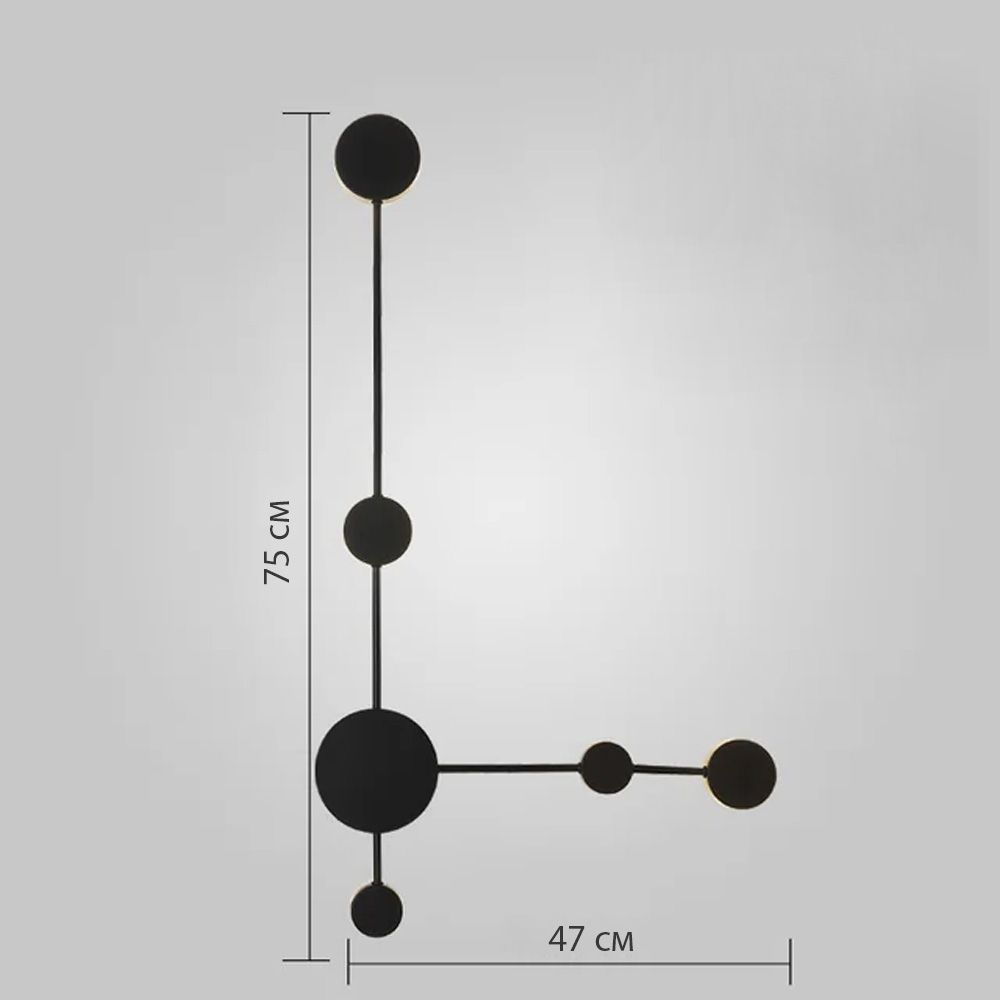 Світлодіодна бра MOLECULAR у чорному корпусі WB 16/3 BK