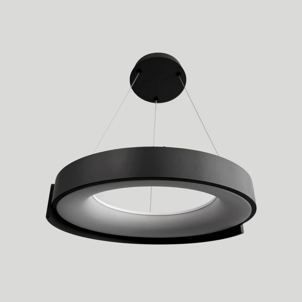 Підвісна LED-люстра у чорному корпусі на три режими Ø50 см 1906P-500 BK