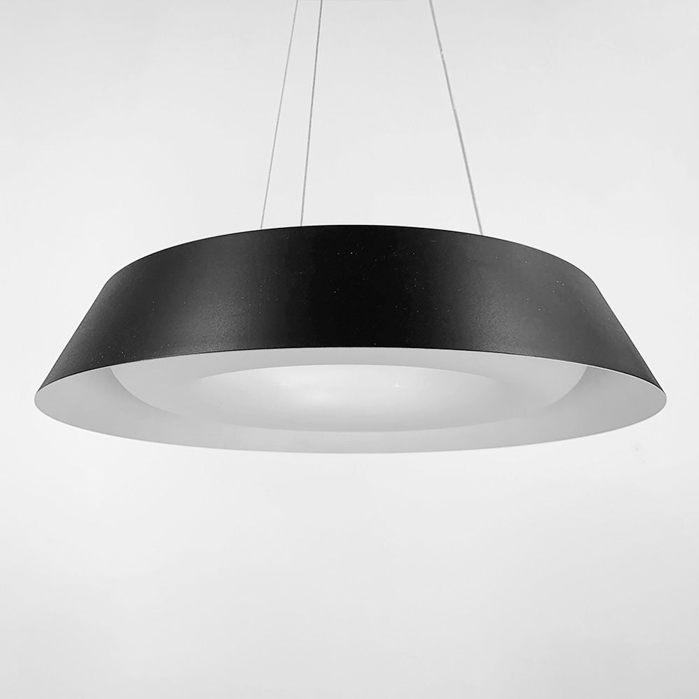 LED світильник підвісний круглий у чорному корпусі
