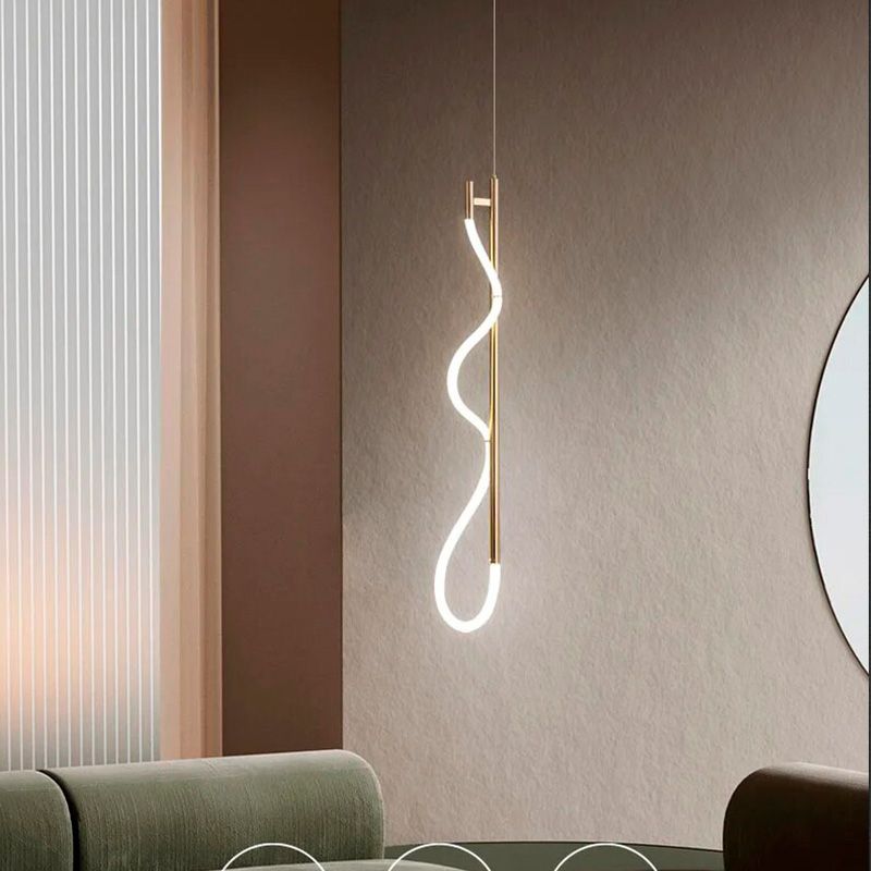 Дизайнерський латунний підвіс з гнучкою LED стрічкою