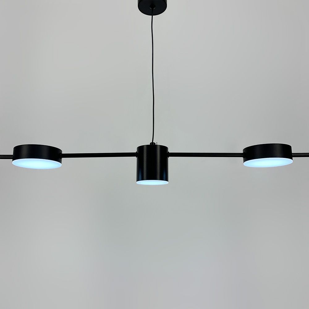 Чорна лінійна LED люстра LUMINA LUX MJ 117/5 BK чорна