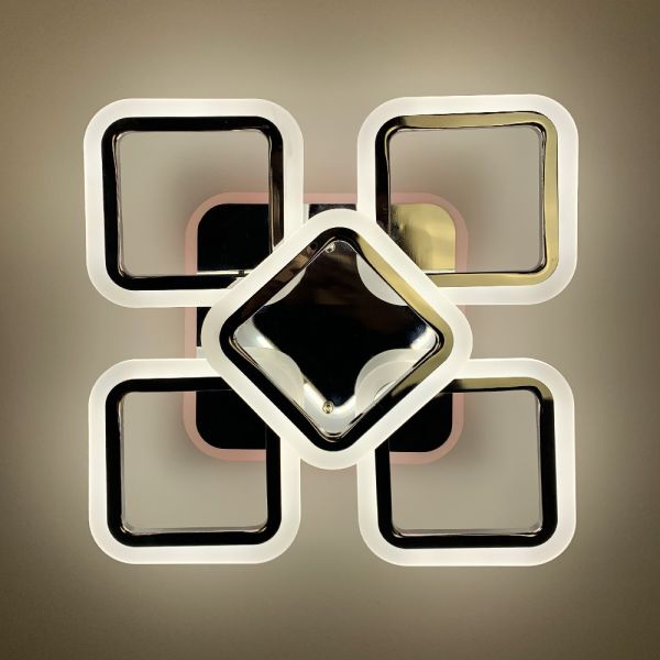 Стельова хромована люстра LED на 4+1 ріжки-квадрати  A 2400/4+1 S CH