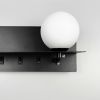 Видовжене чорне бра з плафоном, поличкою та USB 30х13 см