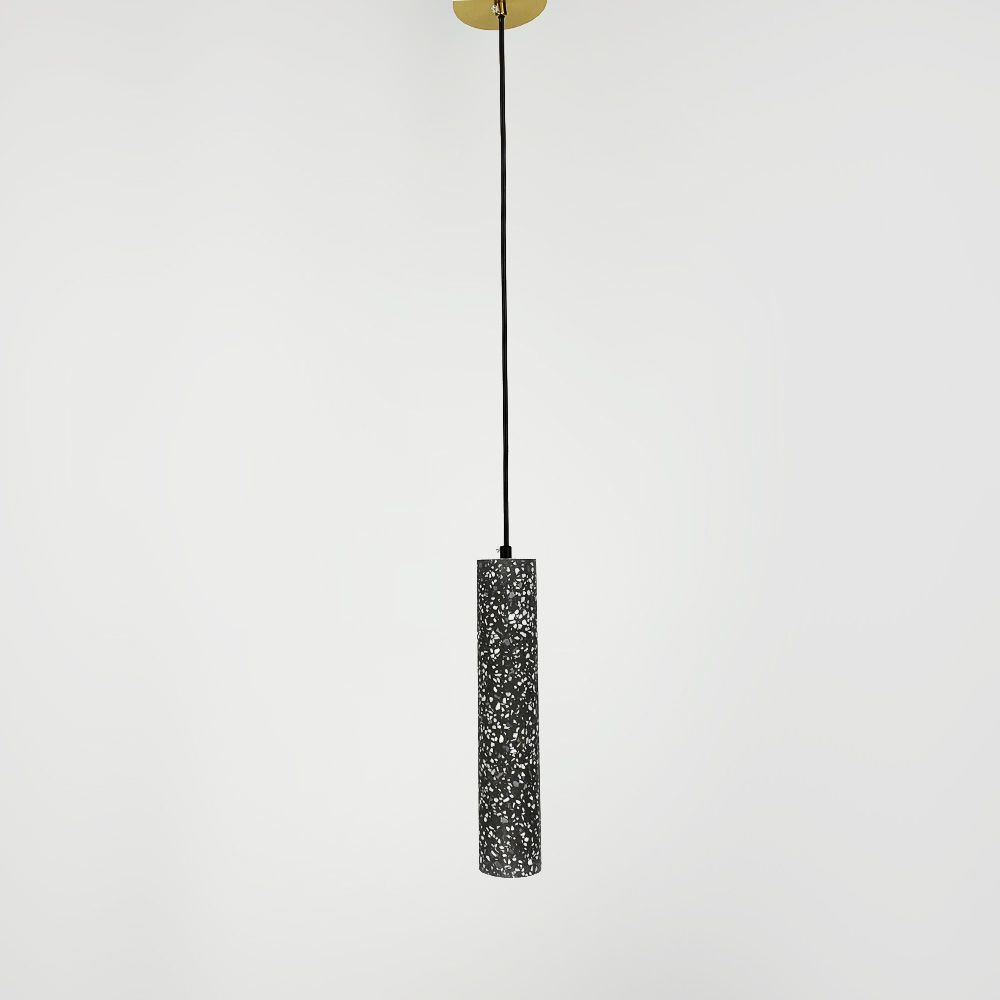 Підвісний сірий бетонний світильник TERRAZZO CYLINDER LONG