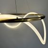Дизайнерська латунна люстра у вигляді кільця з гнучкою LED стрічкою 60 см