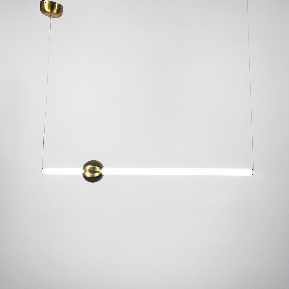 Led світильник Tube&Ball із латунною кулькою у двох формах 1