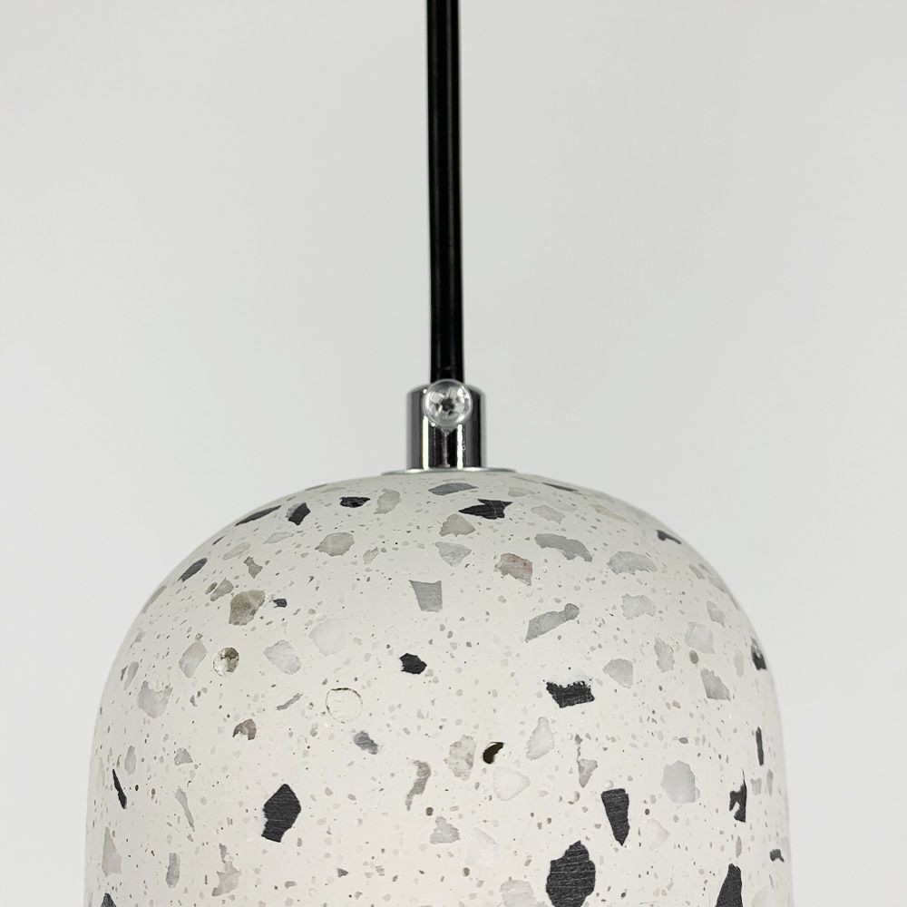 Підвісний білий бетонний світильник TERRAZZO DOME