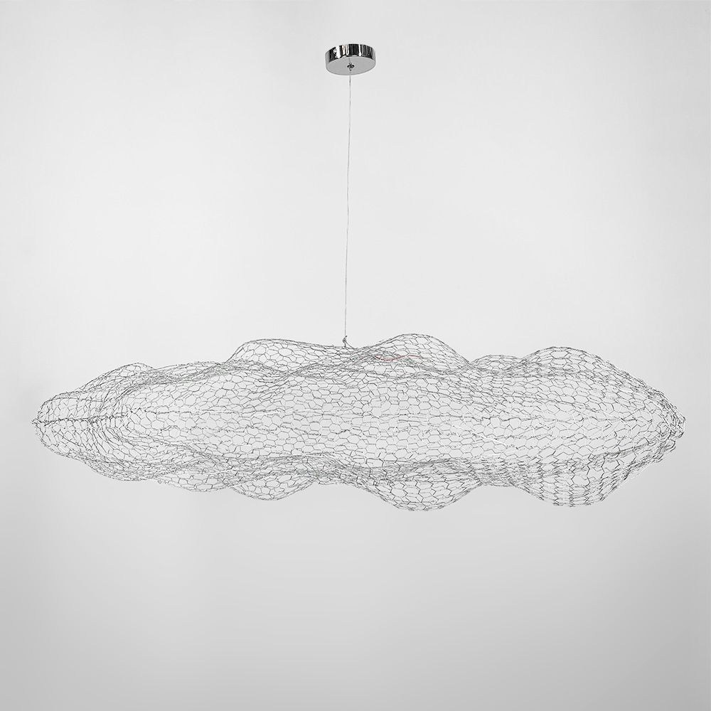 Дизайнерська декоративна срібна люстра-хмаринка LED CLOUD MJ 83 CH 80 см