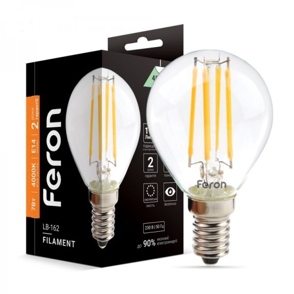Світлодіодна лампа Feron Filament E14 7W LB-162
