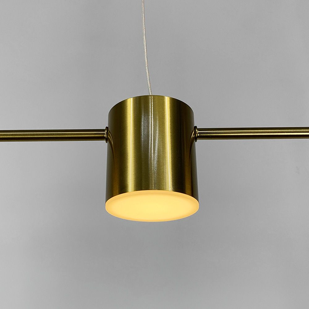Чорна лінійна LED люстра LUMINA LUX MJ 117/5 AB латунь