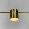 Чорна лінійна LED люстра LUMINA LUX MJ 117/5 AB латунь