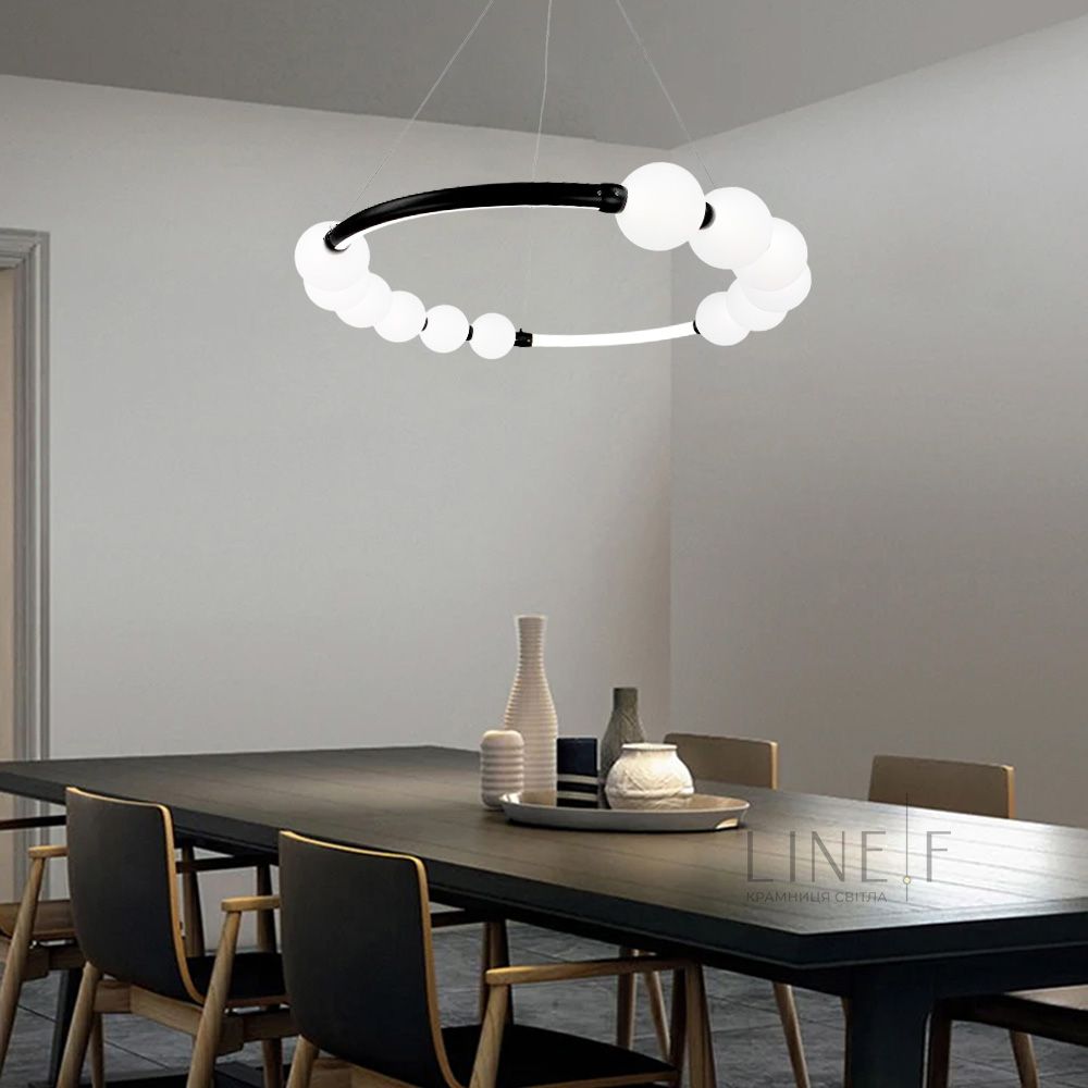 Люстра Nordic Pearl 60 см на 3 режими в чорному кольорі SG 33-600 BK