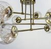 Стельова LED люстра на 8 плафонів із вбудованими світлодіодами в латунному корпусі  K 26/8 AB